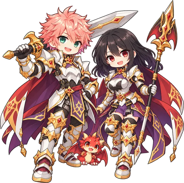 Dragon Knight chibi pair